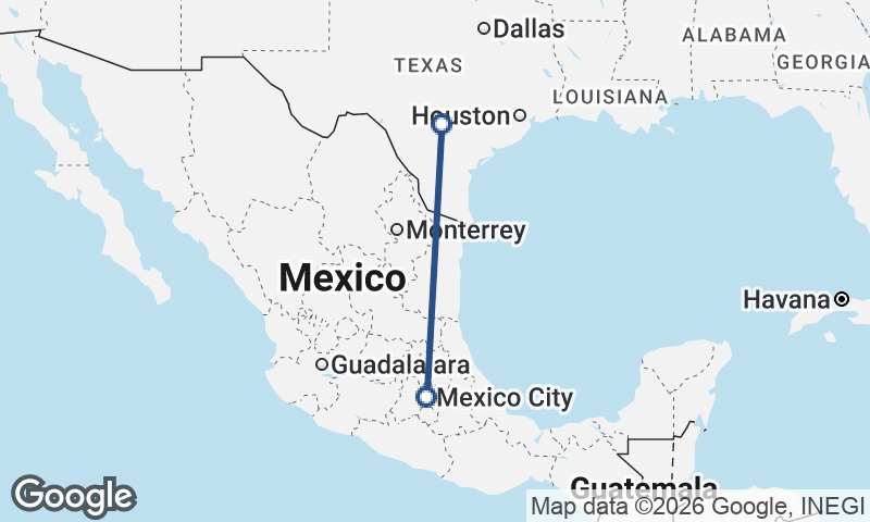 San Antonio to Mexico City