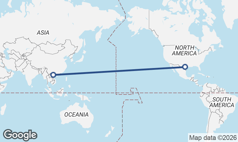 San Antonio to Hanoi