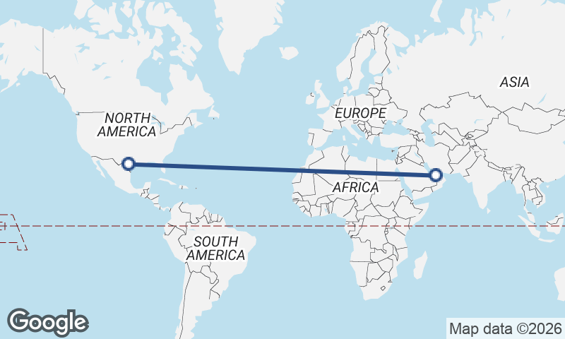 San Antonio to Abu Dhabi