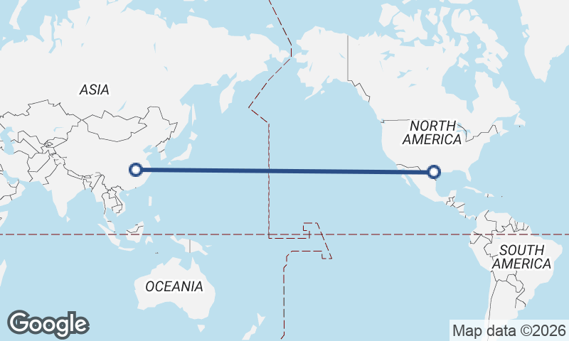 San Antonio to Wuhan