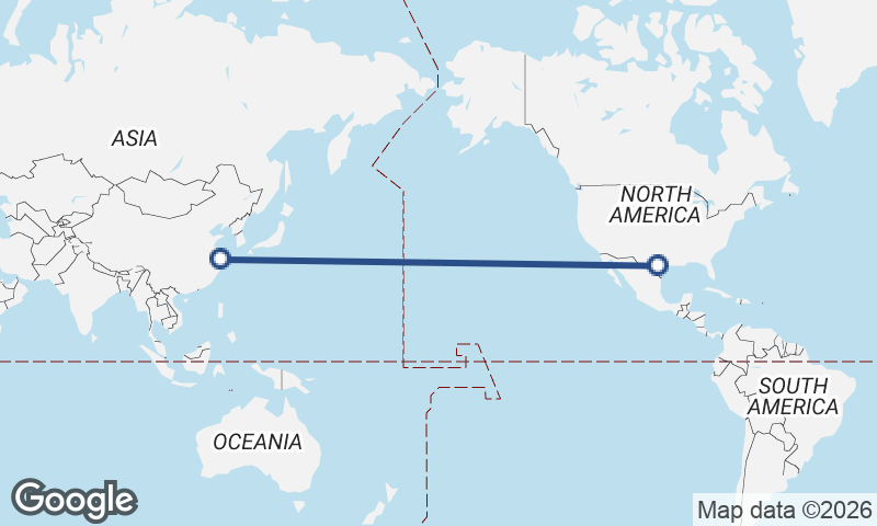 San Antonio to Shanghai