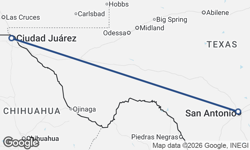 San Antonio to Juárez