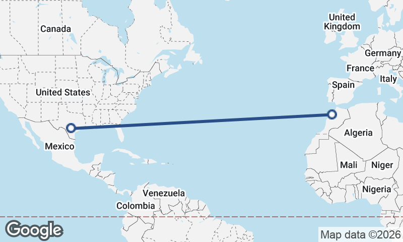 San Antonio to Casablanca