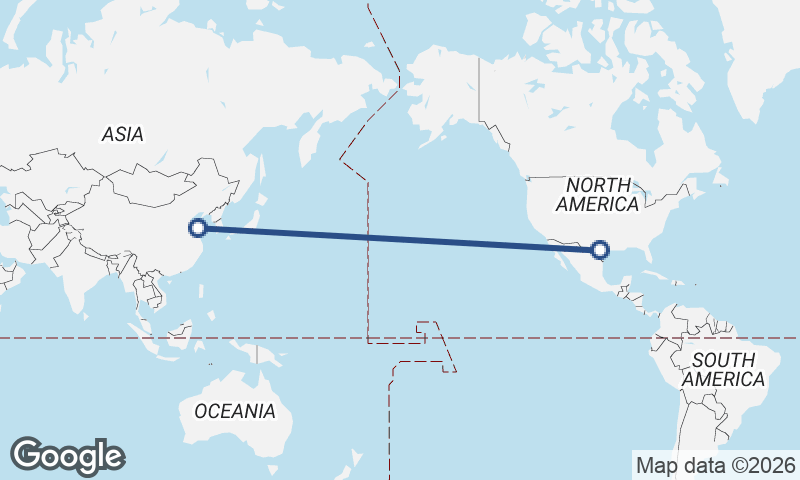 San Antonio to Qingdao