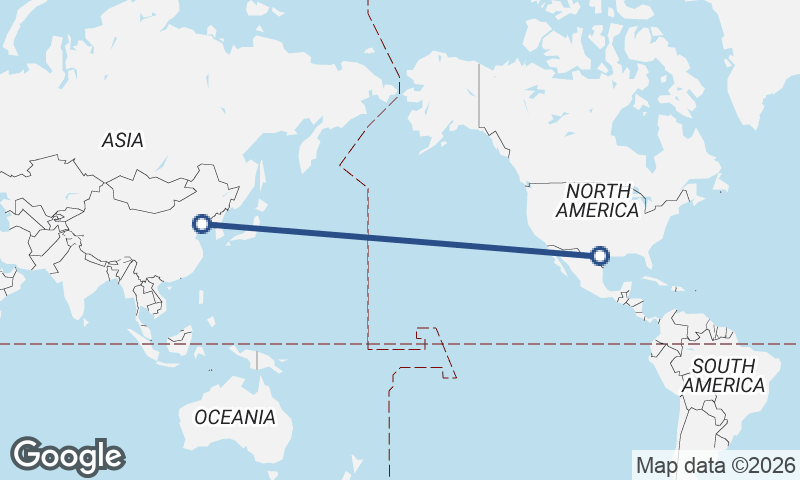 San Antonio to Dalian