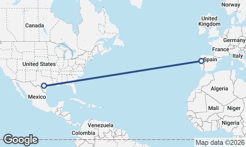 San Antonio to Porto