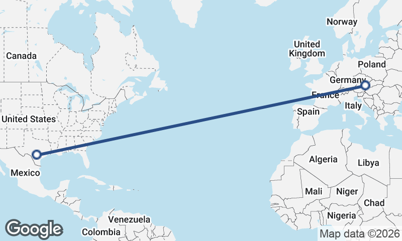 San Antonio to Vienna