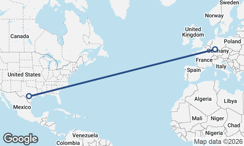 San Antonio to Frankfurt