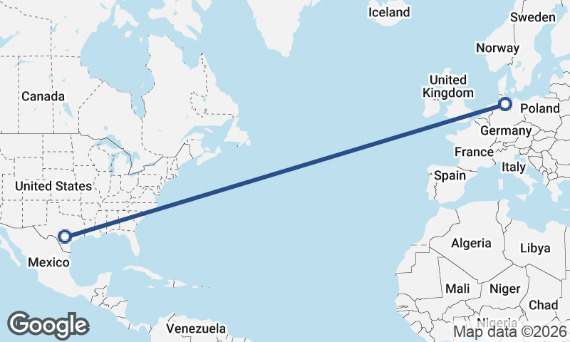 San Antonio to Hamburg