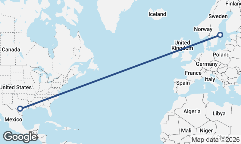 San Antonio to Stockholm