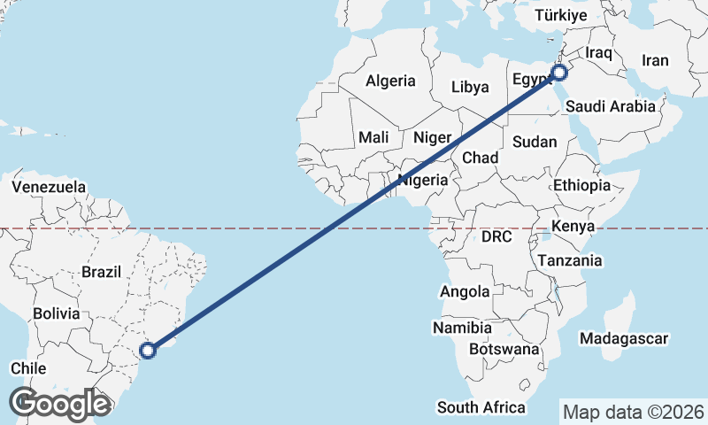 Al ‘Aqabah to São Paulo