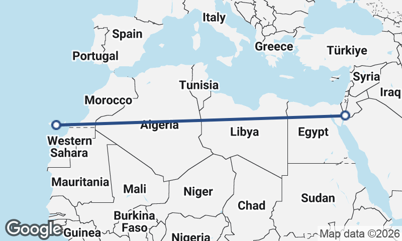 Al ‘Aqabah to Las Palmas de Gran Canaria