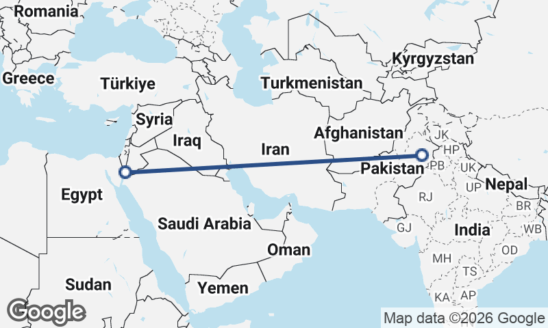 Al ‘Aqabah to Faisalabad