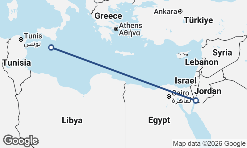 Al ‘Aqabah to Valletta