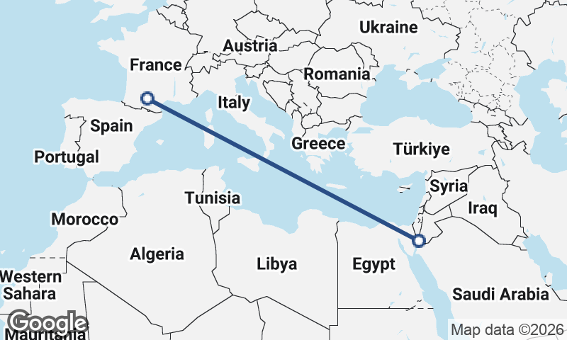 Al ‘Aqabah to Toulouse