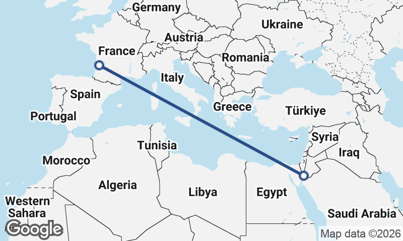 Al ‘Aqabah to Bordeaux