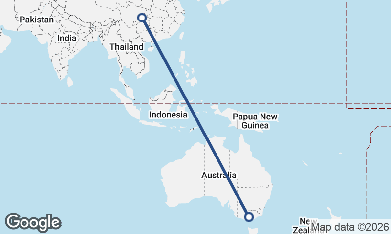 Chongqing to Melbourne