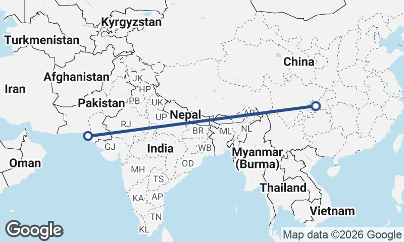 Chongqing to Karachi