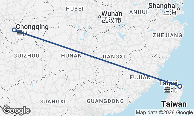 Chongqing to Taipei