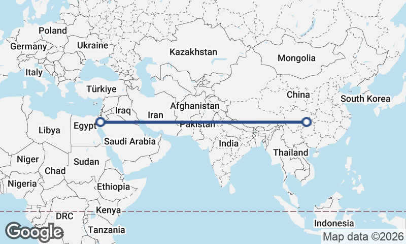 Chongqing to Al ‘Aqabah