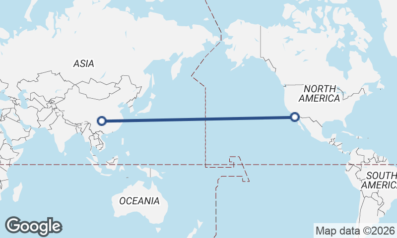 Chongqing to Ensenada