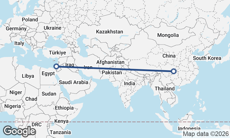 Chongqing to Tel Aviv-Yafo