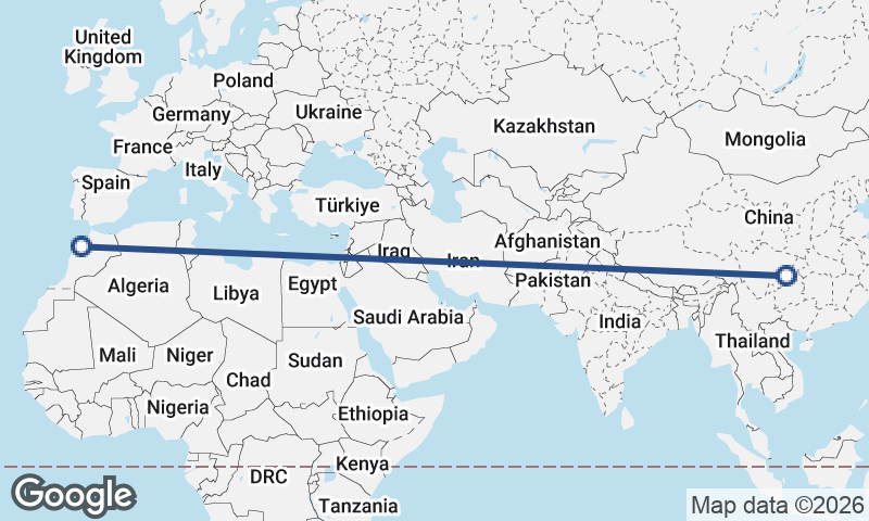 Chongqing to Casablanca