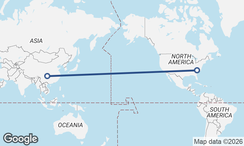 Chongqing to Charlotte