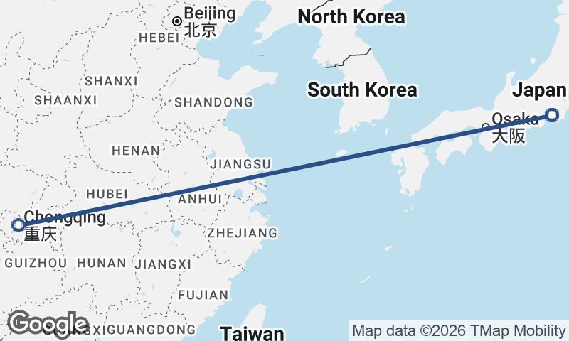 Chongqing to Yokohama