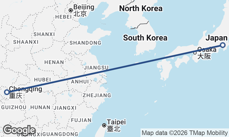 Chongqing to Tokyo