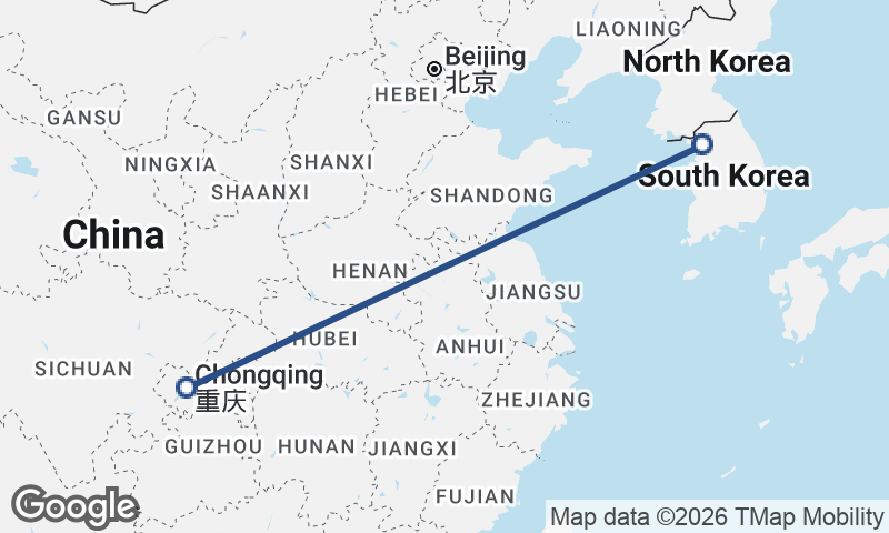 Chongqing to Seoul