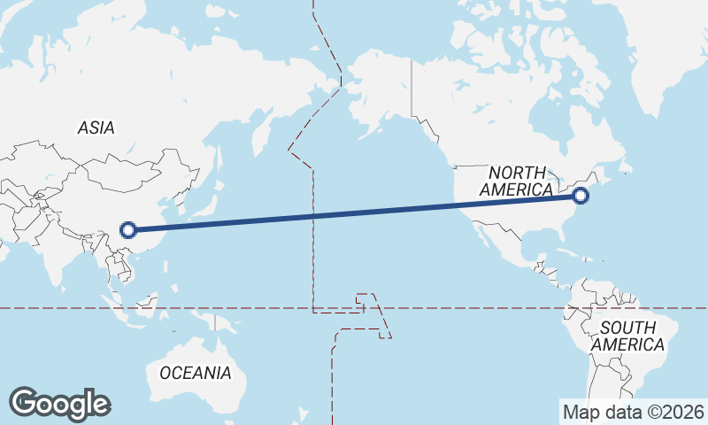 Chongqing to New York