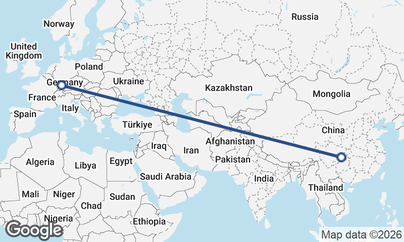 Chongqing to Stuttgart