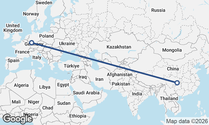 Chongqing to Frankfurt