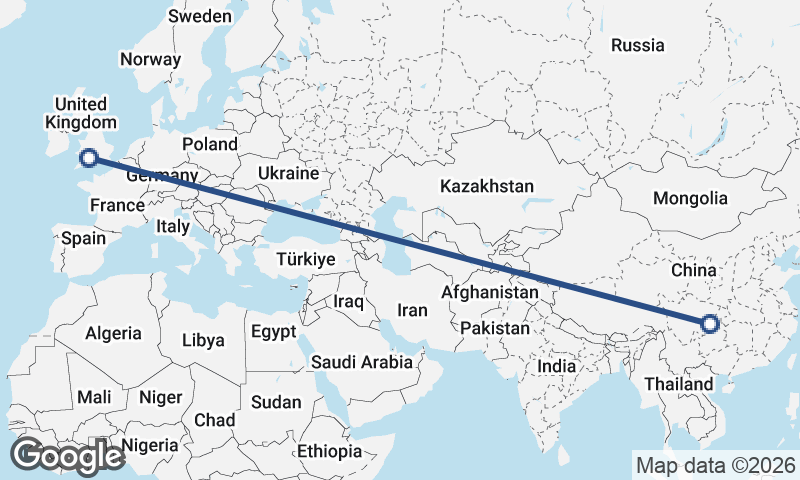 Chongqing to Bristol