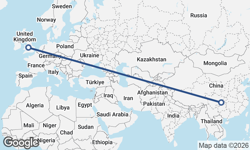 Chongqing to Birmingham