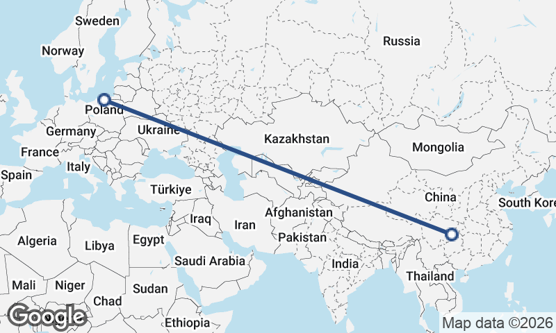 Chongqing to Gdańsk