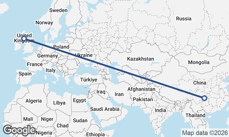 Chongqing to Glasgow
