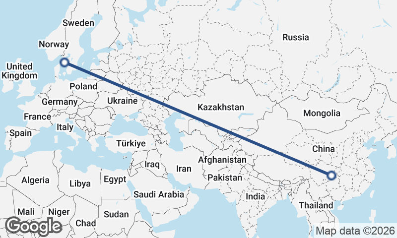 Chongqing to Göteborg