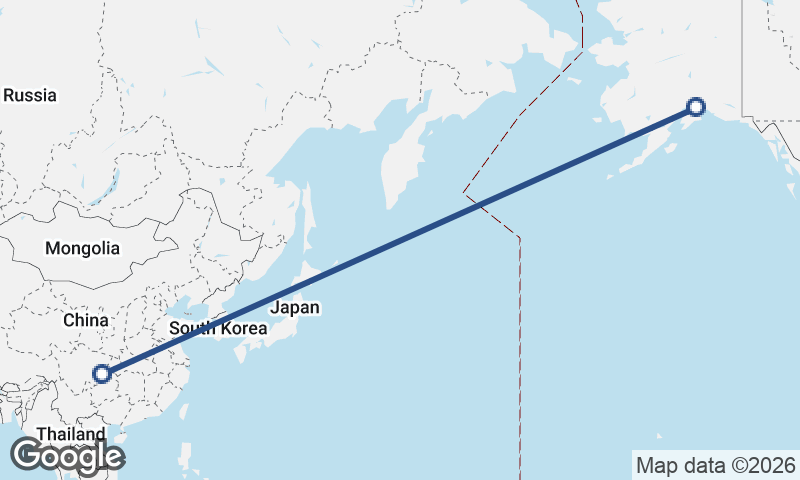 Chongqing to Anchorage