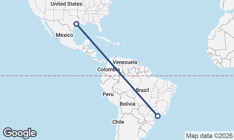 Houston to São Paulo