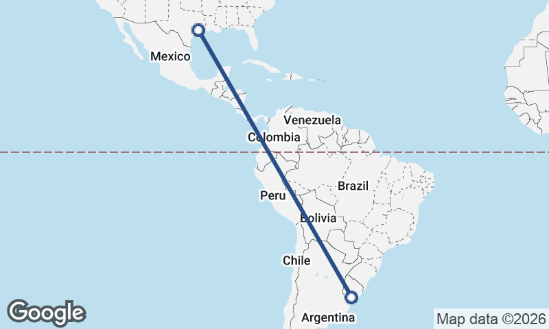 Houston to Montevideo