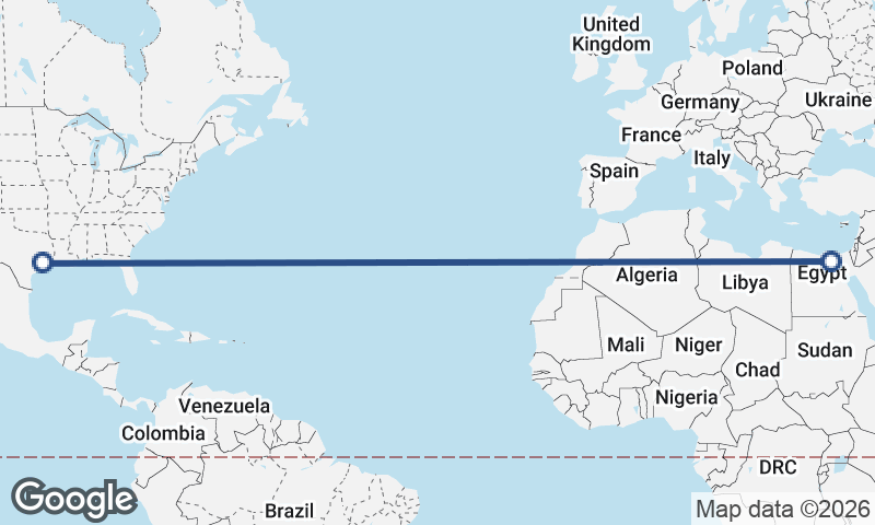 Houston to Cairo