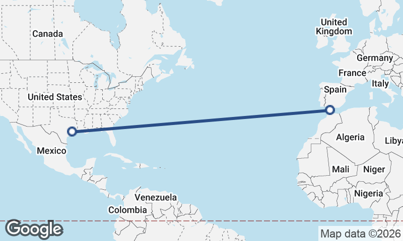Houston to Algeciras