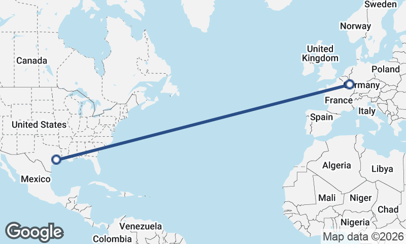 Houston to Luxembourg City