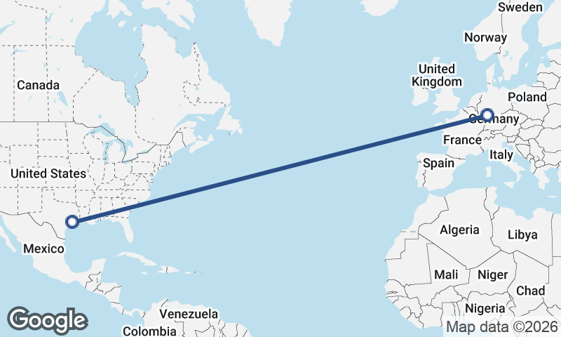 Houston to Frankfurt