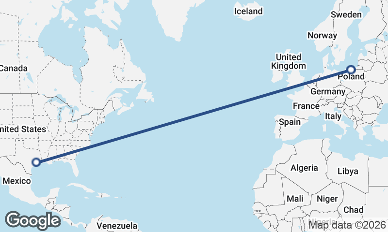 Houston to Gdańsk