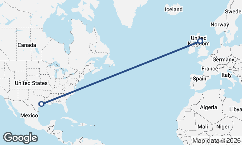 Houston to Edinburgh
