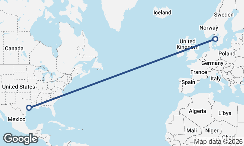 Houston to Göteborg