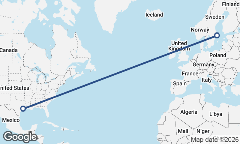 Houston to Stockholm